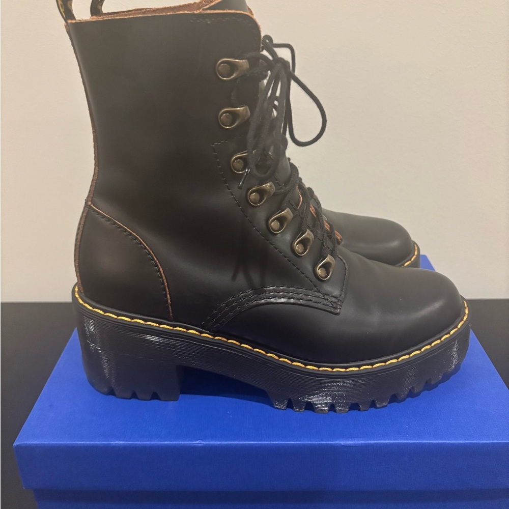 Dr. Martens Leona Leather Heeled Boots